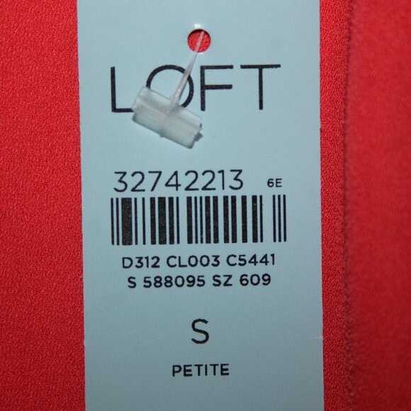 Loft Petites Sz SP Orange White Collared Lined 100% Polyester Top - Picture 10 of 14